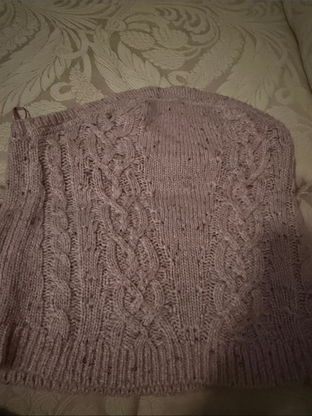 Maeve Cable Knit Scoop Neck Sweater in Dusty Mauve
